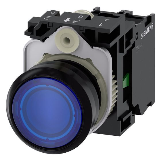 Siemens SIRIUS ACT Leuchtdrucktaster 22,3mm 24V Blau Kunststoff IP67/IP69K 3SU1102-0AB50-1BA0