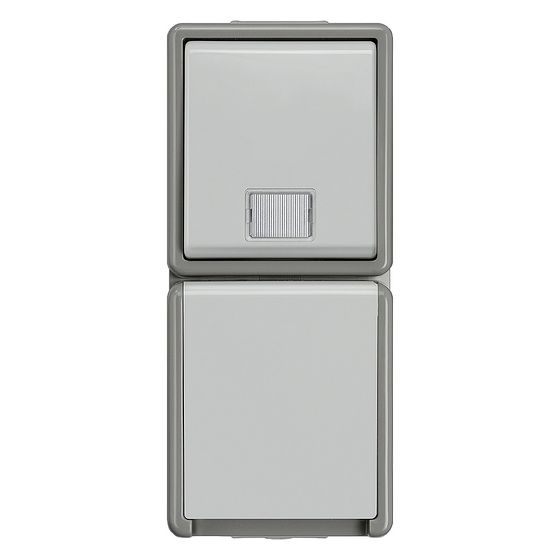 Siemens Kombi Taster IP44 16A/10A 250V 151x66x54mm Lichtgrau 5TD4811