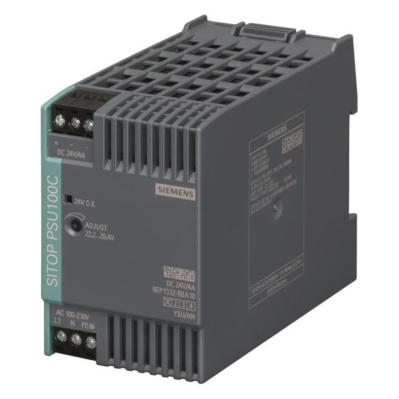 Siemens SITOP compact PSU100C Stromversorgung 24V 4A 96W IP20 52,5x80x100mm 6EP13325BA10