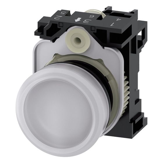 Siemens SIRIUS ACT Leuchtmelder 230V AC 22,3mm Weiß IP67/IP69K 3SU1106-6AA60-1AA0