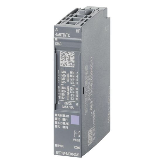 Siemens SIMATIC ET 200SP Analoges Eingangsmodul AI 4xRTD/TC 16Bit 19,2-28,8V DC IP20 73x15x58mm 6ES7134-6JD00-0CA1