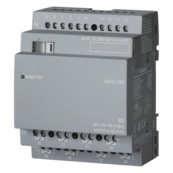 Siemens LOGO! DM16 230R Erweiterungsmodul 8DE/8DA Relais 90x71,5x58mm 6ED10551FB100BA2