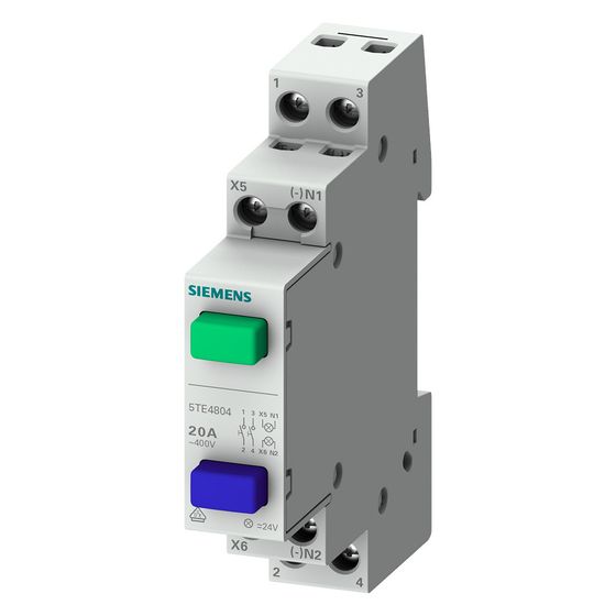 Siemens Taster 5TE4800 1S/1OE 20A IP20 Einbautiefe 70mm Grau