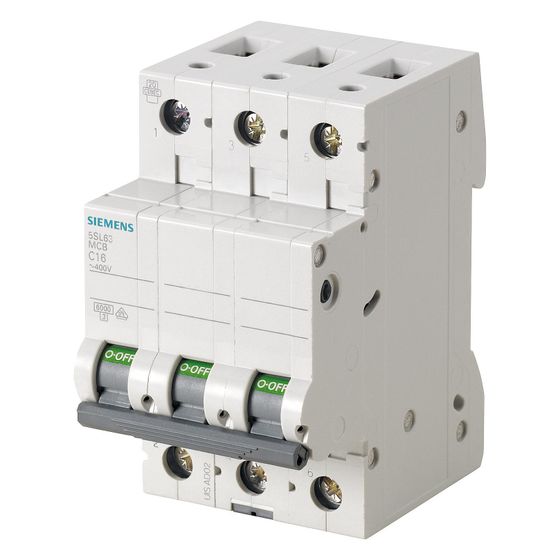 Siemens Leitungsschutzschalter 5SL6320-7, 3-polig, C20A, 6kA, 400V, 3 TE