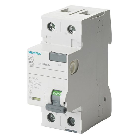 Siemens FI-Schutzschalter Typ F 25A 30mA 2-polig 230V 2TE 5SV3312-3