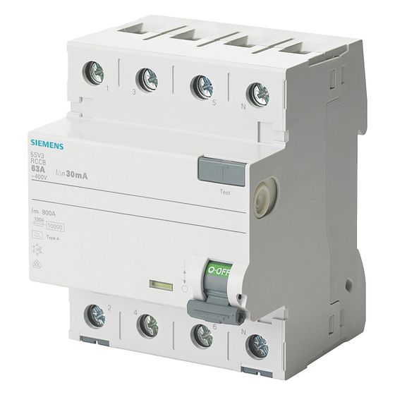 Siemens FI-Schutzschalter Siemens, 4-polig, Typ F, 40A, 30mA, 5SV3344-3