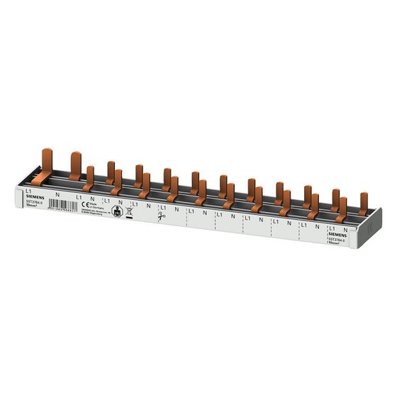 Siemens Stiftsammelschiene 10mm2 2-phasig 12TE für 1x FI 2-polig N-rechts und 10x AFDD-LS 5ST3784-0