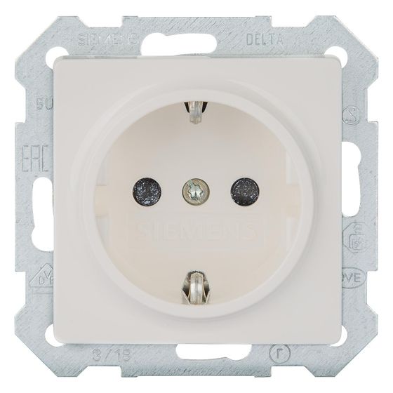 Siemens SCHUKO-Steckdose DELTA i-system mit erhöhtem Berührungsschutz 16A 250V 70x70x45mm Titanweiß 5UB1518