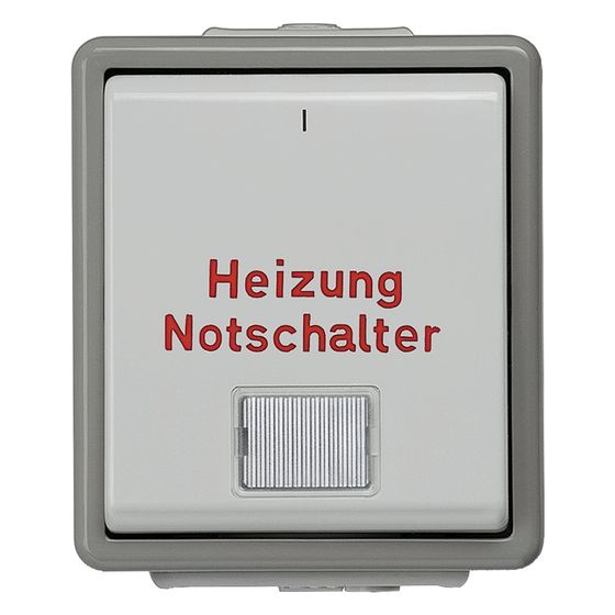 Siemens Aufputz-Heizungsnotschalter m. Fenster/ 75 mm x 66 mm x 54 mm 1-polig/ Schutzart IP44 / 1 Stk.