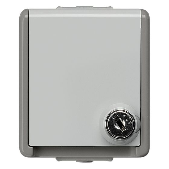 Siemens Aufputz-Schutzkontakt-Steckdose abschließbar IP44 16A 230V 75x66x66mm Lichtgrau 5UB4714