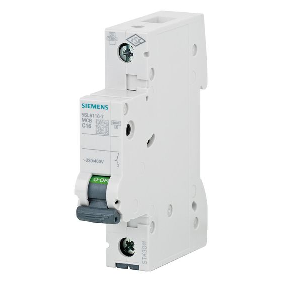 Siemens Leitungsschutzschalter 5SL6116-7 1-polig C 16A 6kA 230/400V
