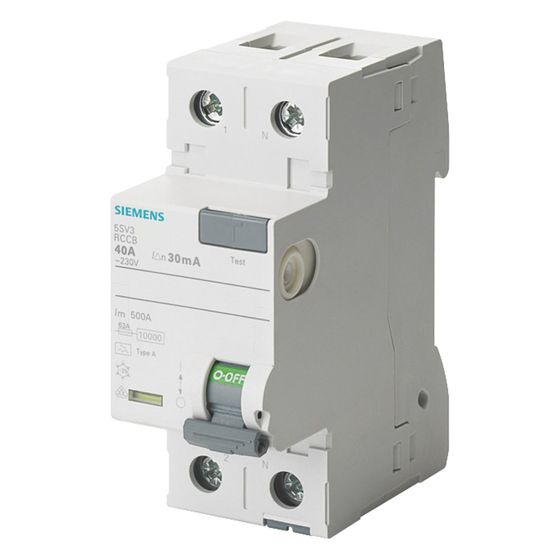 Siemens FI-Schutzschalter 5SV3 25A 30mA Typ A 2-polig 230V 2TE 5SV3312-6