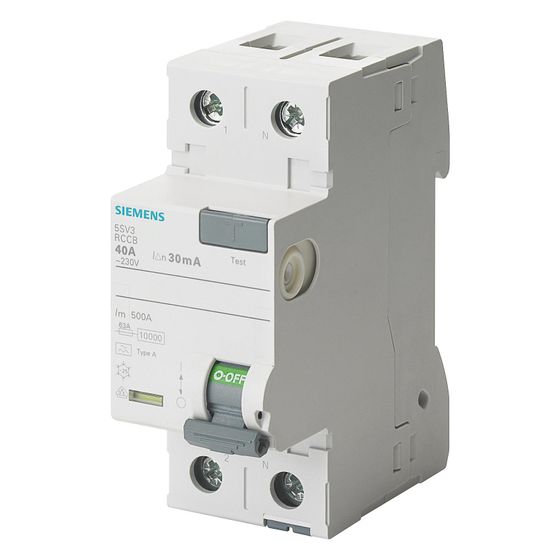 Siemens FI-Schutzschalter 5SV3314-6 Typ A 40A 30mA 2-polig 2TE 230V