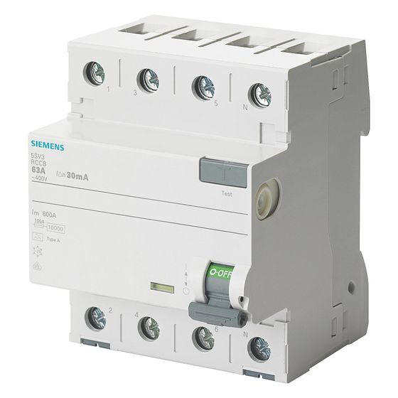 Siemens FI-Schutzschalter 5SV3 4-polig 25A 30mA Typ A 400V 4TE 5SV3342-6