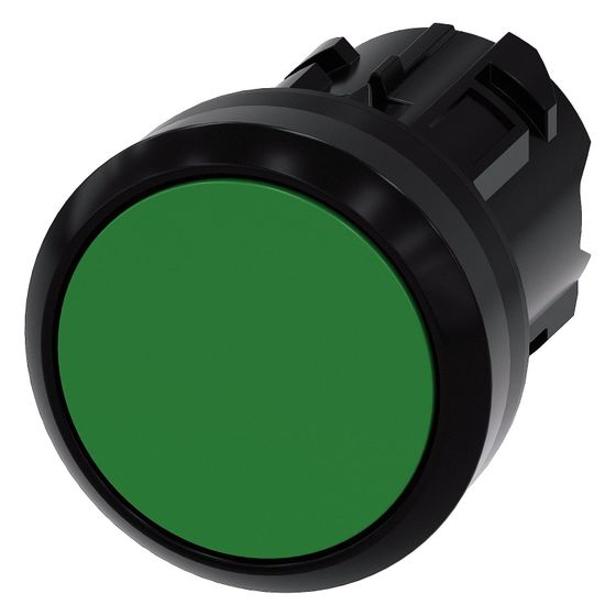 Siemens SIRIUS ACT Drucktaster flach 22,3mm rund Grün Kunststoff Frontring schwarz 3SU10000AB400AA0