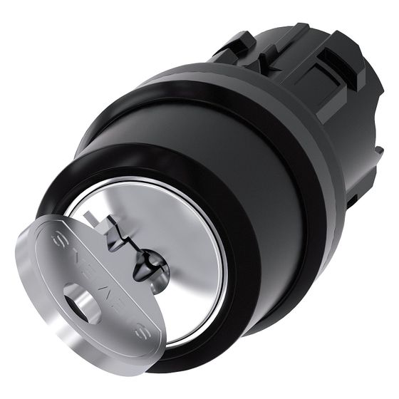Siemens Schlüsselschalter RONIS 22,3mm 2 Schaltstellungen verrastend 90 Grad IP67/IP69K 49,4x29,5mm 3SU1000-4BF11-0AA0