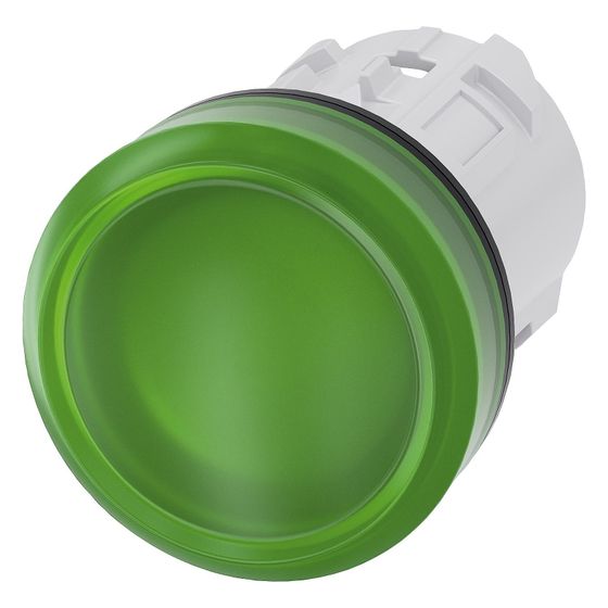 Siemens Leuchtmelder rund 22,3mm grün glatte Linse IP67/IP69K 3SU10016AA400AA0