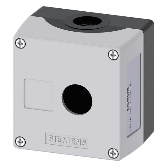 Siemens Aufbaugehäuse für Befehlsgeräte 1-fach 22,3mm Kunststoff Grau 85x85x64mm 3SU18010AA000AB1