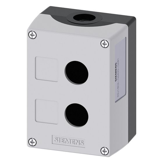 Siemens Aufbaugehäuse für Befehlsgeräte 2-fach Kunststoff grau 22,3mm 114x85x64mm 3SU18020AA000AB1