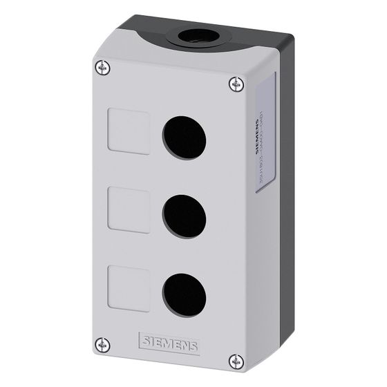 Siemens Aufbaugehäuse für Befehlsgeräte 3-fach 22,3mm Kunststoff Grau 154x85x64mm 3SU18030AA000AB1