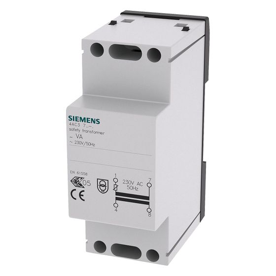 Siemens Sicherheitstransformator 24W 230V 8V/12V 3TE 90x54x64mm 4AC3724-0