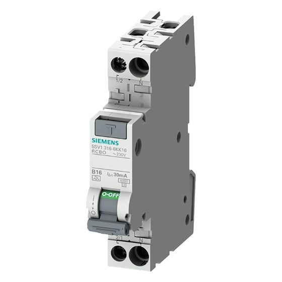 Siemens FI/LS-Schalter 1P+N 6kA Typ A 30mA B16 1TE 230V 5SV1316-6LK16