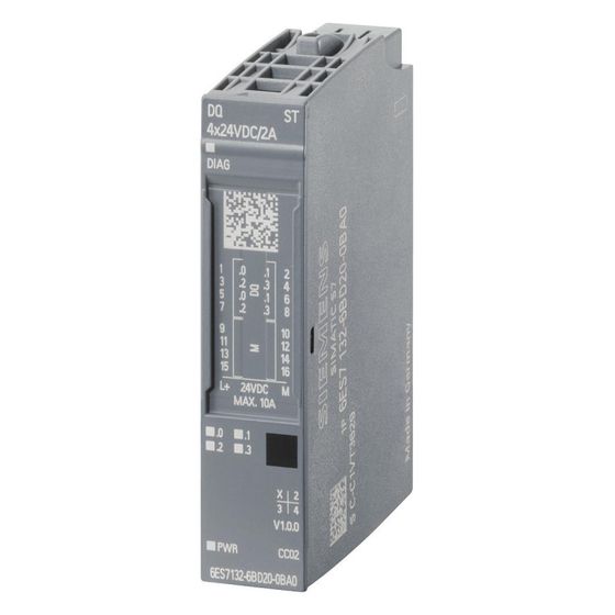 Siemens SIMATIC ET 200SP Digitales Ausgangsmodul DQ 4x24V DC/2A 15x73x58mm 6ES71326BD200BA0