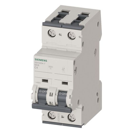 Siemens Leitungsschutzschalter 5SY42047 2-polig C 4A 10kA 400V Einbautiefe 70mm
