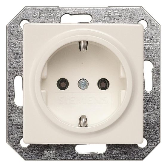 Siemens Schutzkontaktsteckdose DELTA i-system 16A 250V Titanweiß Unterputz 70x70x45mm 5UB1511