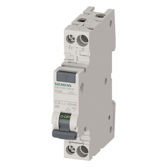 Siemens FI/LS-Schalter 5SV1316-7KK10 Typ A 30mA C10 1-polig+N 6kA 1TE