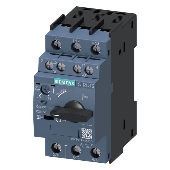 Siemens Leistungsschalter SIRIUS 3RV2011-1FA15 S00 3,5-5A 3-polig IP20 97x45x97mm