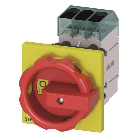 Siemens Lasttrennschalter 3LD3 63A 3-polig IP65 mit Drehgriff rot 60x36x114mm 3LD3454-0TK53