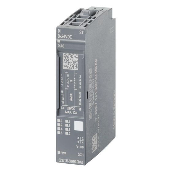 Siemens SIMATIC ET 200SP Digitaleingabemodul DI 8x24VDC ST 15x73x58mm IP20 6ES7131-6BF01-2BA0