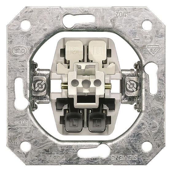 Siemens DELTA Kreuzschalter Basiselement 10A 250V Unterputz beleuchtet 70x70x32mm 5TA2117