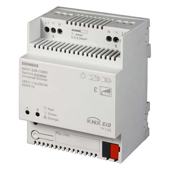 Siemens Universaldimmer N 528D01 2-fach REG 4TE 230V IP20 mit LED-Anzeige 5WG1528-1DB01