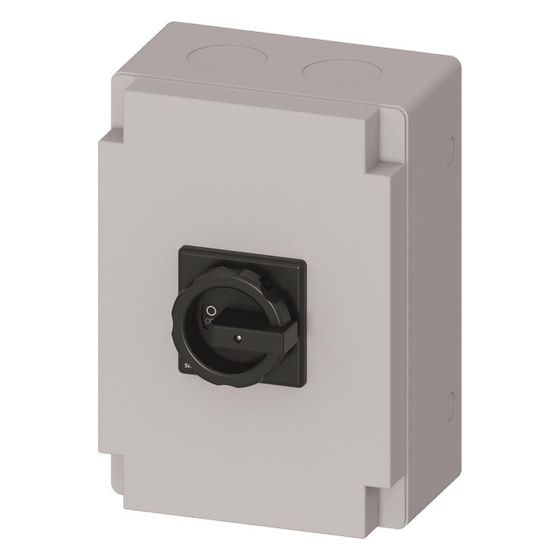 Siemens Hauptschalter 3-polig 100A 37kW IP65 mit Hilfskontakt 1S+1Ö kurzer Drehgriff schwarz 3LD27661GP51