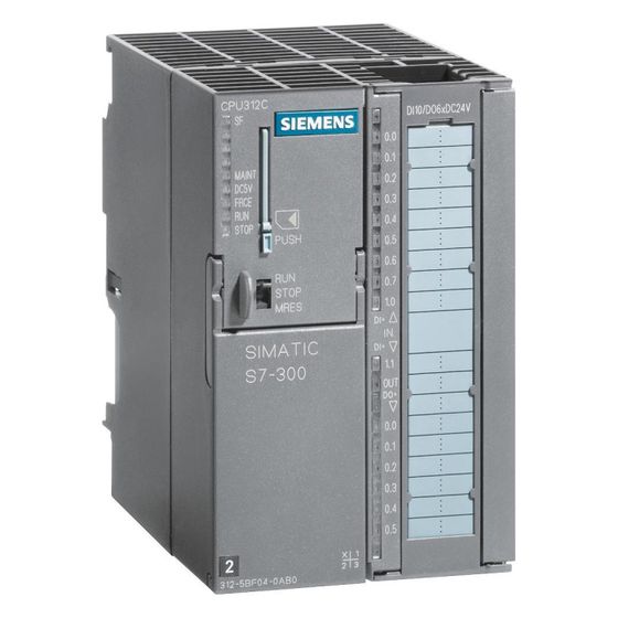Siemens SIMATIC S7-300 CPU 312C Kompakt-CPU 10DE/6DA 64kByte 80x125x130mm 6ES73125BF040AB0