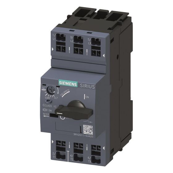 Siemens Motorschutzschalter 3RV20110JA20 S00 0,7-1A Federzuganschluss IP20 106x45x97mm