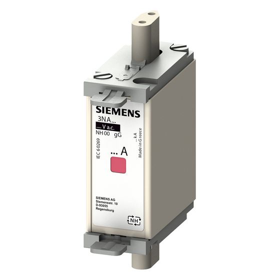 Siemens NH-Sicherungseinsatz 3NA6824 NH000 80A 500V AC/250V DC mit isolierten Grifflaschen