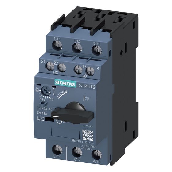 Siemens Leistungsschalter SIRIUS 3RV2011-0JA15 Baugröße S00 0,7-1A 100kA IP20 97x45x97mm