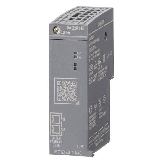 Siemens Busadapter BA 2xRJ45 für SIMATIC ET 200SP mit 2 RJ45 Buchsen 6ES71936AR000AA0