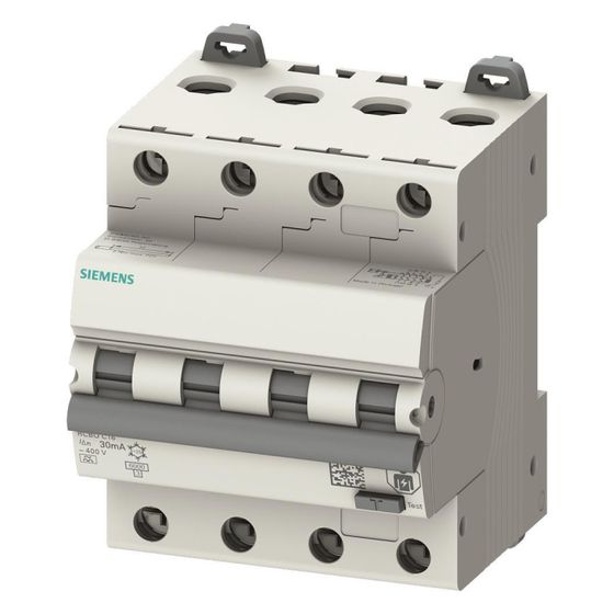 Siemens FI/LS-Schalter 4-polig 16A 30mA Typ A C-Charakteristik 6kA 4TE 5SU1346-7FP16