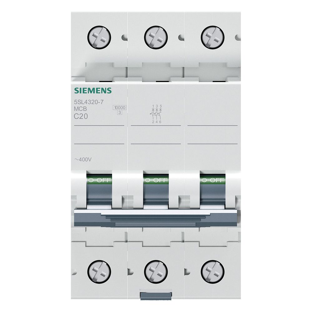 Siemens Leitungsschutzschalter 5SL4320-7 3-polig C20A 10kA 3TE 400V... SIEMENS-5SL43207 4001869440545 (Abb. 9)