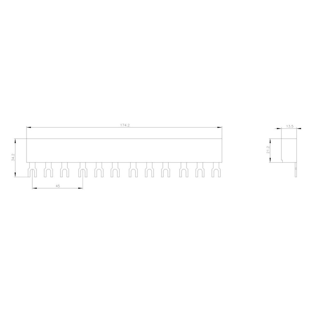 Siemens 3-Phasen-Sammelschiene 3RV19151CB Teilungsabstand 45mm für 4 Schalter... SIEMENS-3RV19151CB 4011209504639 (Abb. 5)