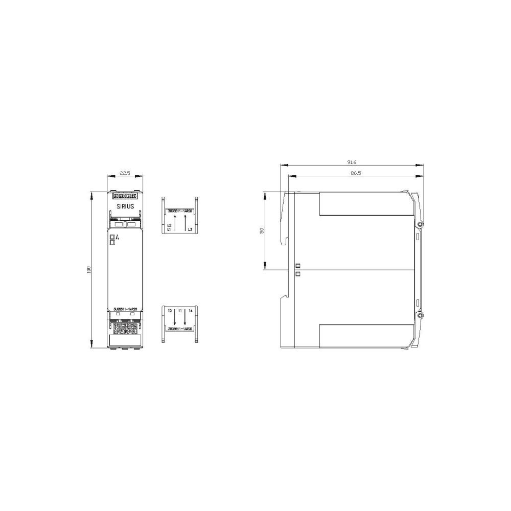 Siemens Netzüberwachungsrelais 3UG5511-1AR20 Phasenfolgeüberwachung 1 Wechsler 22... SIEMENS-3UG55111AR20 4047621099804 (Abb. 4)