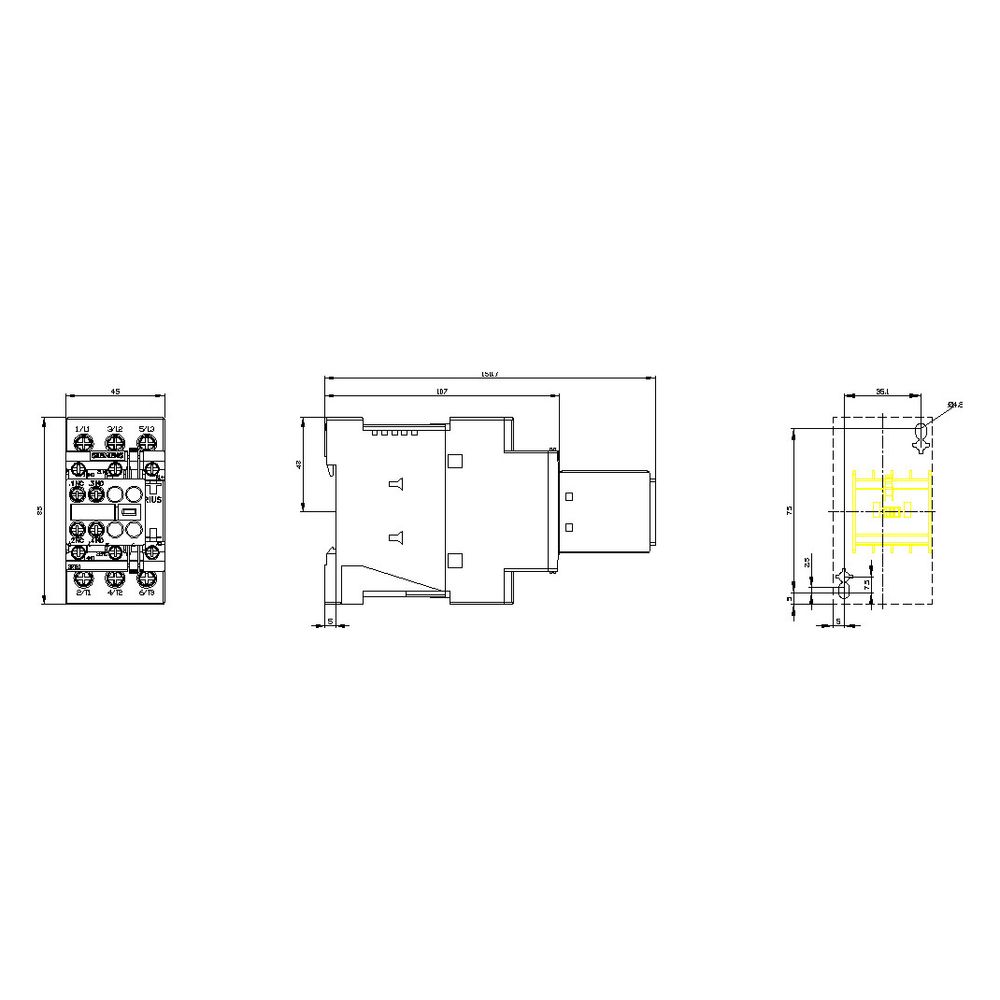 Siemens Schütz 3RT2026-1BB44 11kW 2S+2Ö DC 24V Schraubanschluss 3-polig S0... SIEMENS-3RT20261BB44 4011209837492 (Abb. 3)