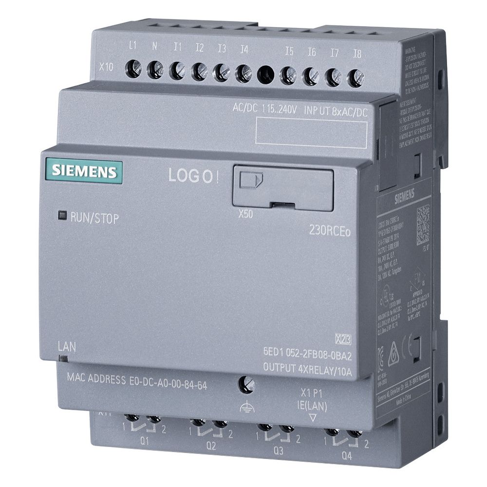 Siemens LOGO! 8.4 230RCEo Logikmodul 8DE/4DA Relaisausgang 10A Ethernet 90x71... SIEMENS-6ED10522FB080BA2 4034106034450 (Abb. 4)