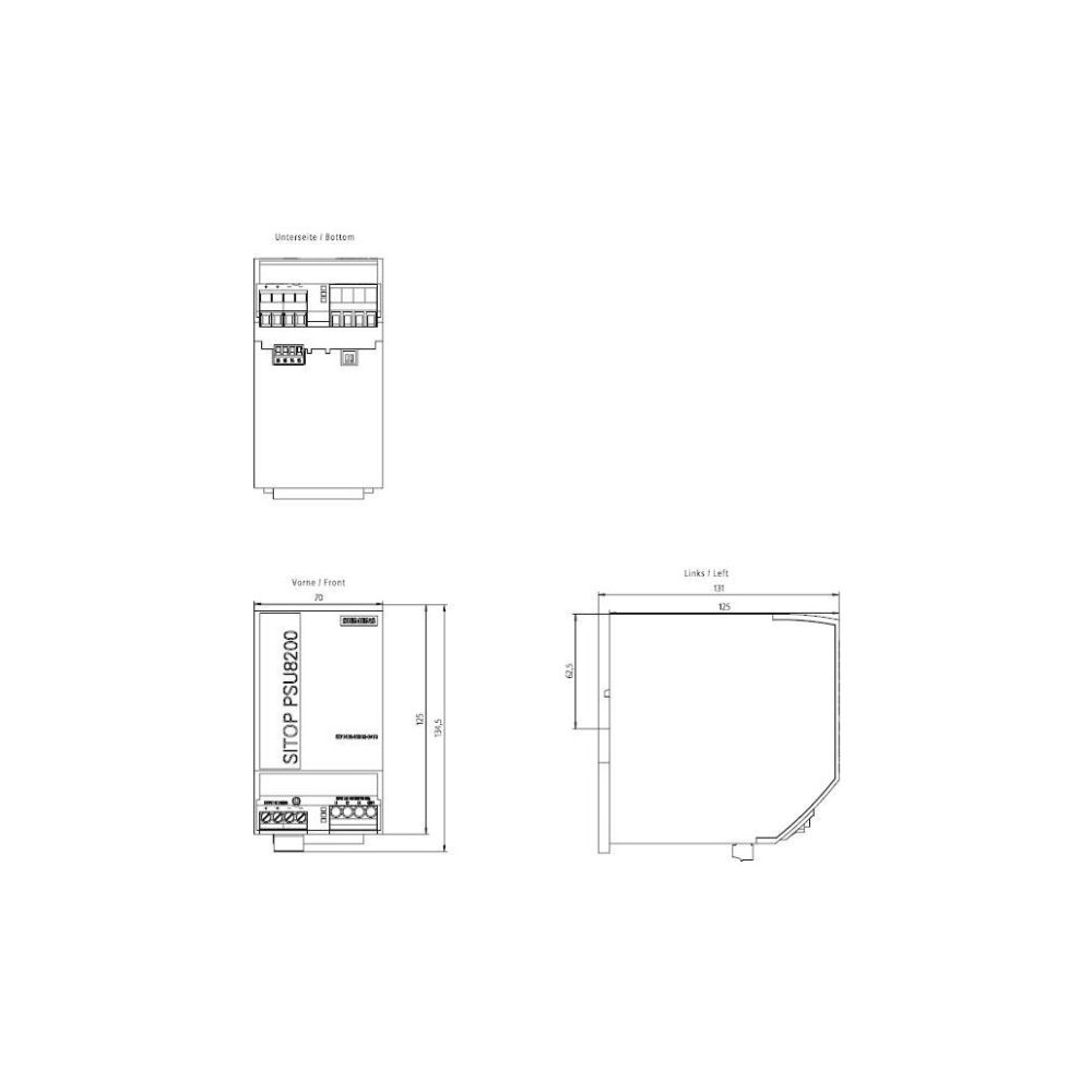 Siemens SITOP PSU8200 Stromversorgung 24V 20A 480W IP20 Schraubanschluss 125x... SIEMENS-6EP34368SB000AY0 4025515154440 (Abb. 3)