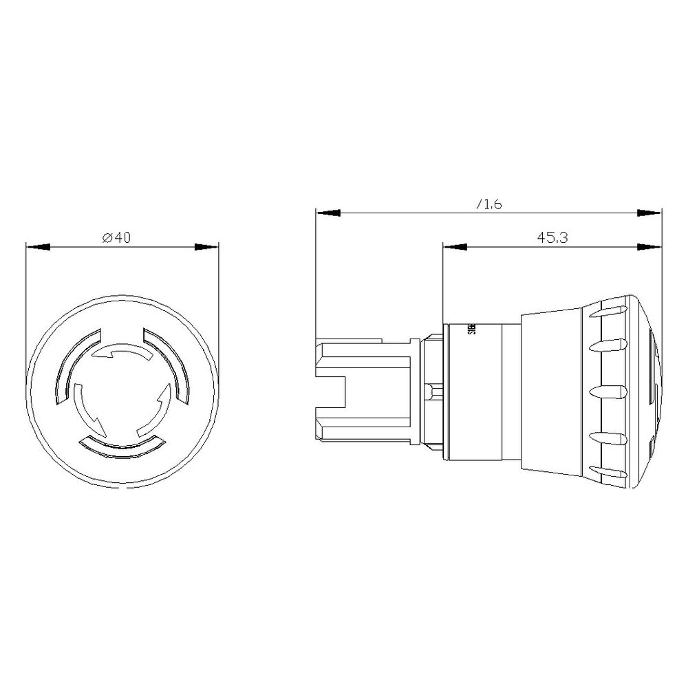Siemens SIRIUS ACT Not-Halt-Pilzdrucktaster beleuchtbar 40mm IP67/IP69K 3SU10... SIEMENS-3SU10511HB200AA0 4011209973015 (Abb. 3)