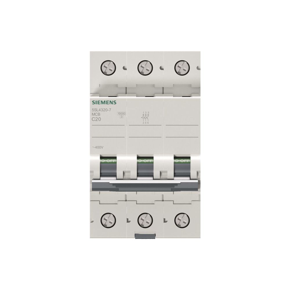 Siemens Leitungsschutzschalter 5SL4320-7 3-polig C20A 10kA 3TE 400V... SIEMENS-5SL43207 4001869440545 (Abb. 3)